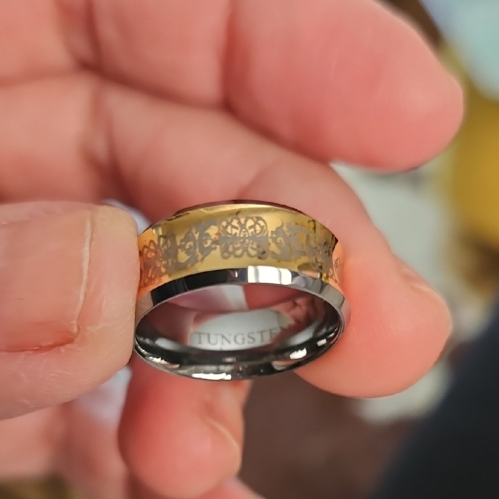 Gold and Silver Tungsten Ring